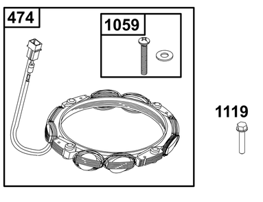 Alternator Group Diagram and Parts List for 33S777-0004-G1 200000 - 399999 Briggs and Stratton Engine